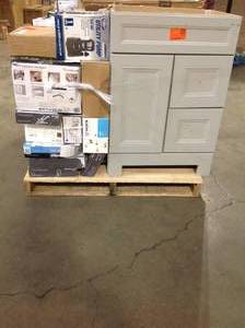 lot 16 image: BathroomPLumbing  Pallet with Mixed Bathroom Items Various Models and Conditions See Pictures