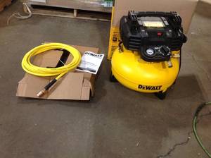 lot 26 image: Dewalt 6 Gal Pancake Compressor Only (18-Gauge Brad Nailer are not Include) Customer return in working condition see pictures
