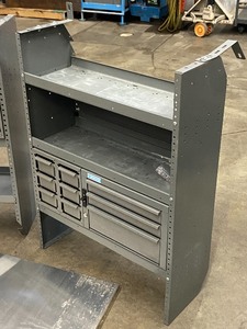 (2) Adrian Steel Commercial Vehicle Storage Shelves & Aluminum-Wrapped Countertop