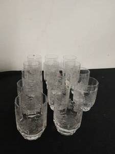 lot 50 image: 14 Crystal Iittala Double Old Fashioned Glasses