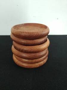 lot 58 image: Six Teak Wood Coasters