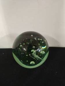 lot 76 image: Green Glass Paperweight