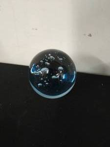 lot 77 image: Blue Glass Paperweight