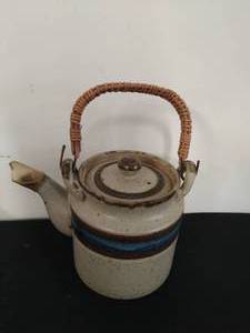 lot 93 image: Ceramic Teapot with Reed Handle