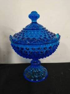 lot 99 image: Blue Glass Candy Dish