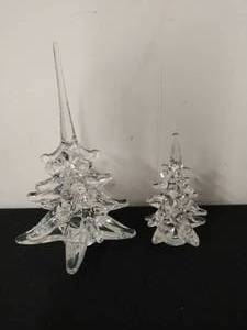 lot 25 image: Two Vintage Handblown Glass Trees by J. Marcolin