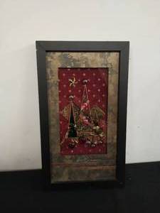 lot 124 image: Framed Mixed Media Holiday Collage by MN Artist- Kendra Schwabel Designs