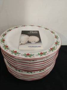 lot 130 image: Porsgrund Hearts and Pines- Dinner Plates