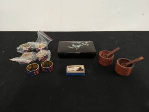 lot 157 image: Collection of Vintage Entertaining Items & Dcor- Including Sterling Silver Spoon