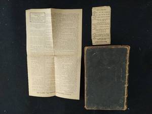 lot 183 image: 1871 BibelenDanish Bible and Old Newspaper Clippings