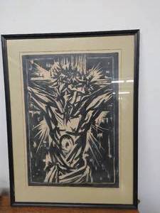 lot 204 image: Large Framed Religious Print