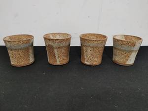 lot 42 image: Four Handmade Stoneware Cups