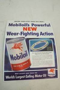lot 36 image: vintage Mobil oil cardboard sign