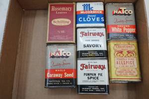 lot 56 image: vintage spice tins