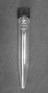 lot 217 image: Set of 6 Mercer Glass Works Merco 10 ML Pyrex Glass Screw Cap Centrifuge Tubes