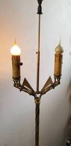 lot 40 image: Art Deco Pink and Black Stone Floor Lamp