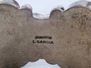 lot 28 image: Sterling Silver Southwestern Precious Stone Cuff Bracelet