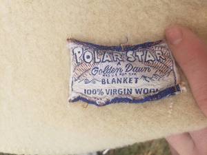 lot 21 image: Vintage Golden Dawn Wool Blanket
