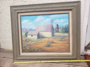 lot 29 image: Vintage Original Farm Painting
