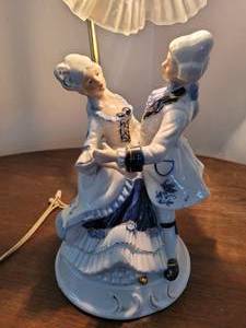 lot 63 image: Vintage French Porcelain Dancer Lamp