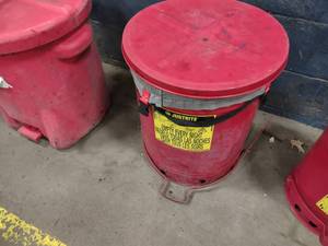Justrite Oily Waste Can, Pedal & Li...