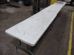 (4) White Poly Folding Tables...