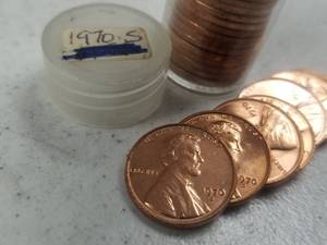 lot 16 image: BU ROLL OF 1970-S US SMALL CENTS 50 COINS