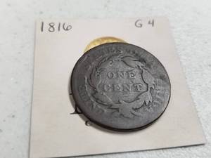 lot 21 image: 1816 US MATRON HEAD LARGE CENT