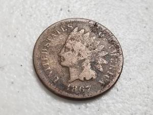 lot 27 image: 1867 INDIAN HEAD CENT