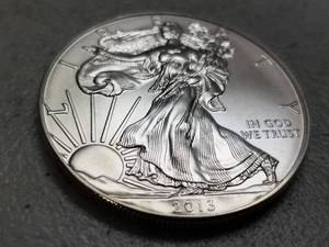 lot 43 image: 2013-W AMERICAN SILVER EAGLE 1 TROY OZ .999 FINE SILVER DOLLAR