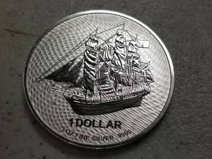 lot 52 image: 2022 COOK ISLANDS SHIP BOUNTY 1 TROY OZ .9999 FINE SILVER