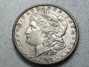 lot 59 image: 1890 MORGAN SILVER DOLLAR