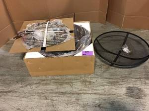 lot 9 image: 32 in. W x 25 in. H Round Steel Wood Burning Outdoor Deep Fire Pit in Rugged Rust with Leaf Cutouts