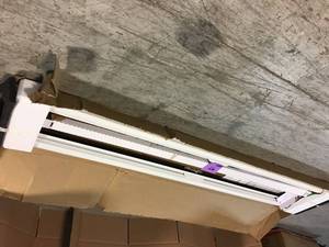 lot 13 image: 72 in. x 81 in. Brisa White Standard Double Retractable Screen Door Kit customer returns see pics