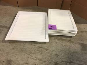 lot 14 image: Lot of 12 in. x 18 in. Plastic Wall Louver Static Vent in White by Master Flow