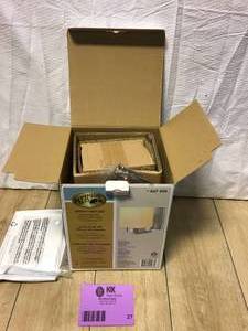 lot 27 image: 1-Light Brushed Nickel Sconce with Frosted Glass Shade by Hampton Bay
