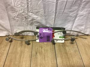 lot 30 image: Sweep 8-Hook Double Wall Mount Rack in Satin Nickel by Spectrum not used