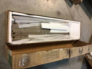 lot 78 image: Walker Edison Furniture Company 52 in. Gray Wash Standard Rectangle Composite Console Table with Storage