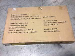 lot 85 image: Husky 36 in. W x 21 in. D Steel Shelf Set in Black (2-Pack) for Ready-to-Assemble 36 in. Garage Gear Cabinet