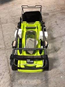 lot 92 image: RYOBI 40V Brushless 20 in. Cordless Battery Walk Behind Push Lawn Mower  TOOL ONLY