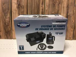 12-Volt Submersible Emergency Battery Backup Sump Pump System with Tethered Float Switch