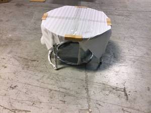 2-Piece Black Round Concrete Nesting Coffee Table with Metal Legs