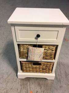 SAFAVIEH Carrie Distressed Cream Storage Side Table