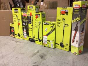 lot 7 image: Lot of assorted Ryobi Outdoor Tools varios models and conditions Customer Returns see pictures