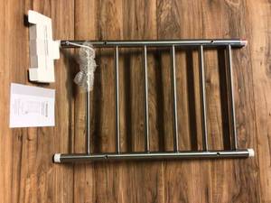 lot 34 image: Comfort Dual 6-Bar Electric Hardwired and Plug-in Towel Warmer in Brushed Nickel