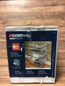 lot 44 image: ClosetMaid 27 in. H x 21 in. W White Steel 4-Drawer Wide Mesh Wire Basket Open box customer returns see pictures