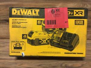 lot 47 image: DEWALT 20-Volt MAX XR Premium Lithium-Ion Starter Kit 6 and 4 AH see pictures