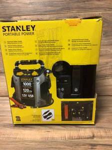 lot 50 image: Stanley 1000 Peak Amp Portable Car Jump Starter with Compressor Open box customer returns see pictures