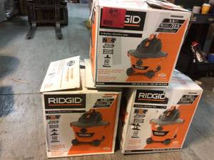 lot 57 image: MIX LOT OF RIDGID 9 &  6 Gal. 3.5-Peak HP NXT WetDry Shop Vacuum with Filter, Hose and Accessories