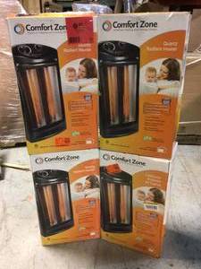 lot 68 image: Lot of Comfort Zone 1500-Watt Electric Quartz Infrared Radiant Tower Heater Open box customer returns see pictures
